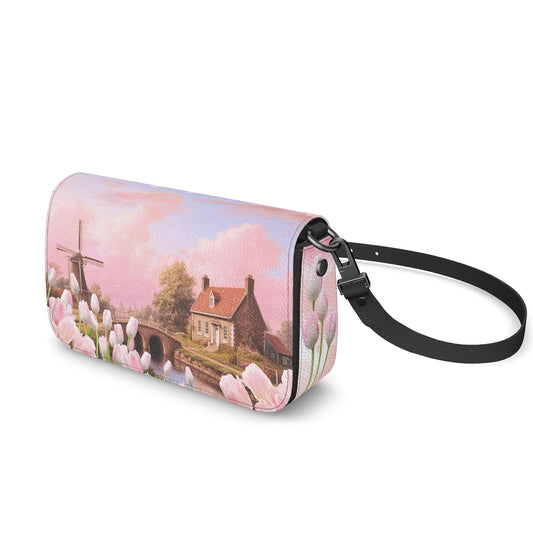 Cossbody Flap Bag - Whispering Petals of Dawn