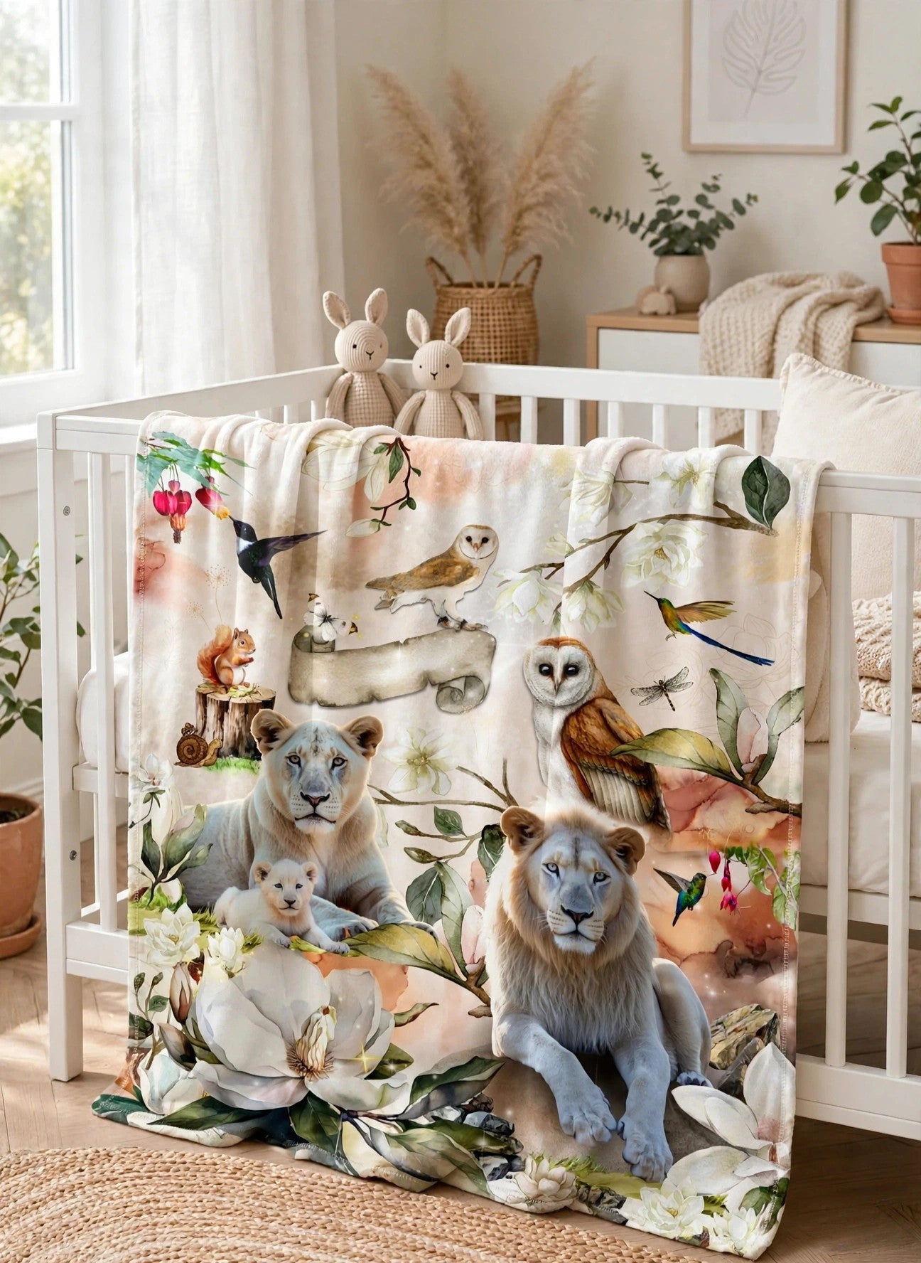 Kids Blanket - White Lions Wisdom