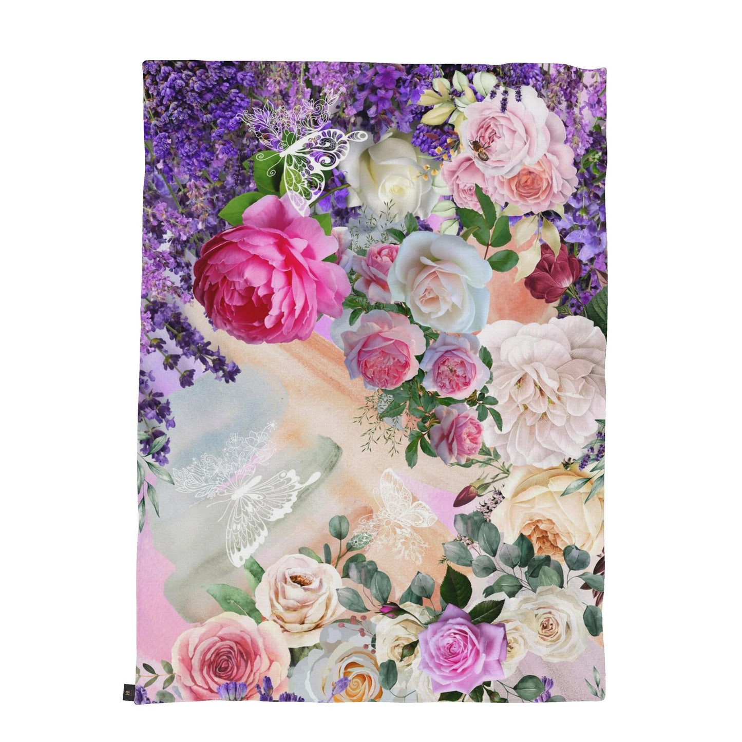 Luxury Cotton Throw - Roses and Butterflies