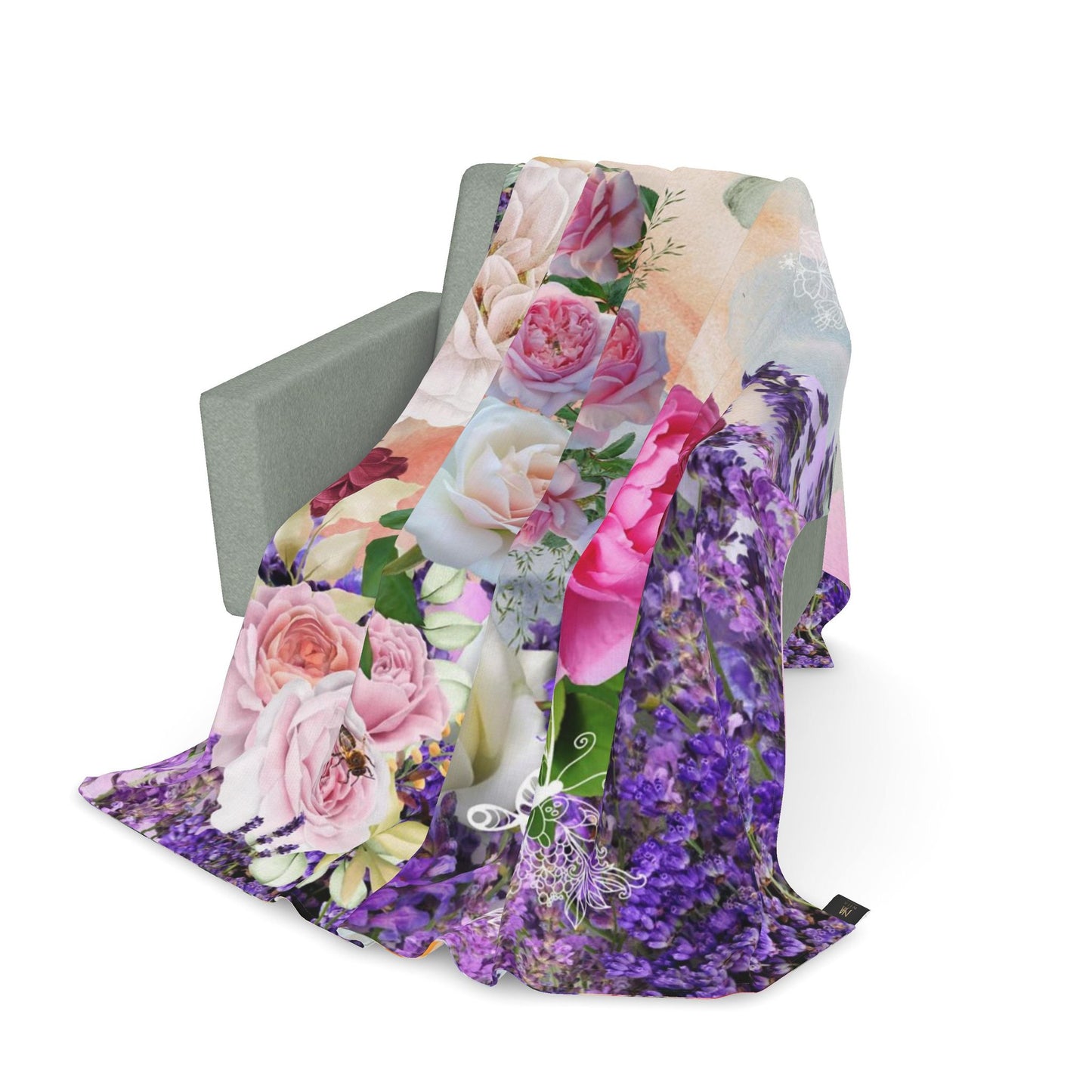 Luxury Cotton Throw - Roses and Butterflies