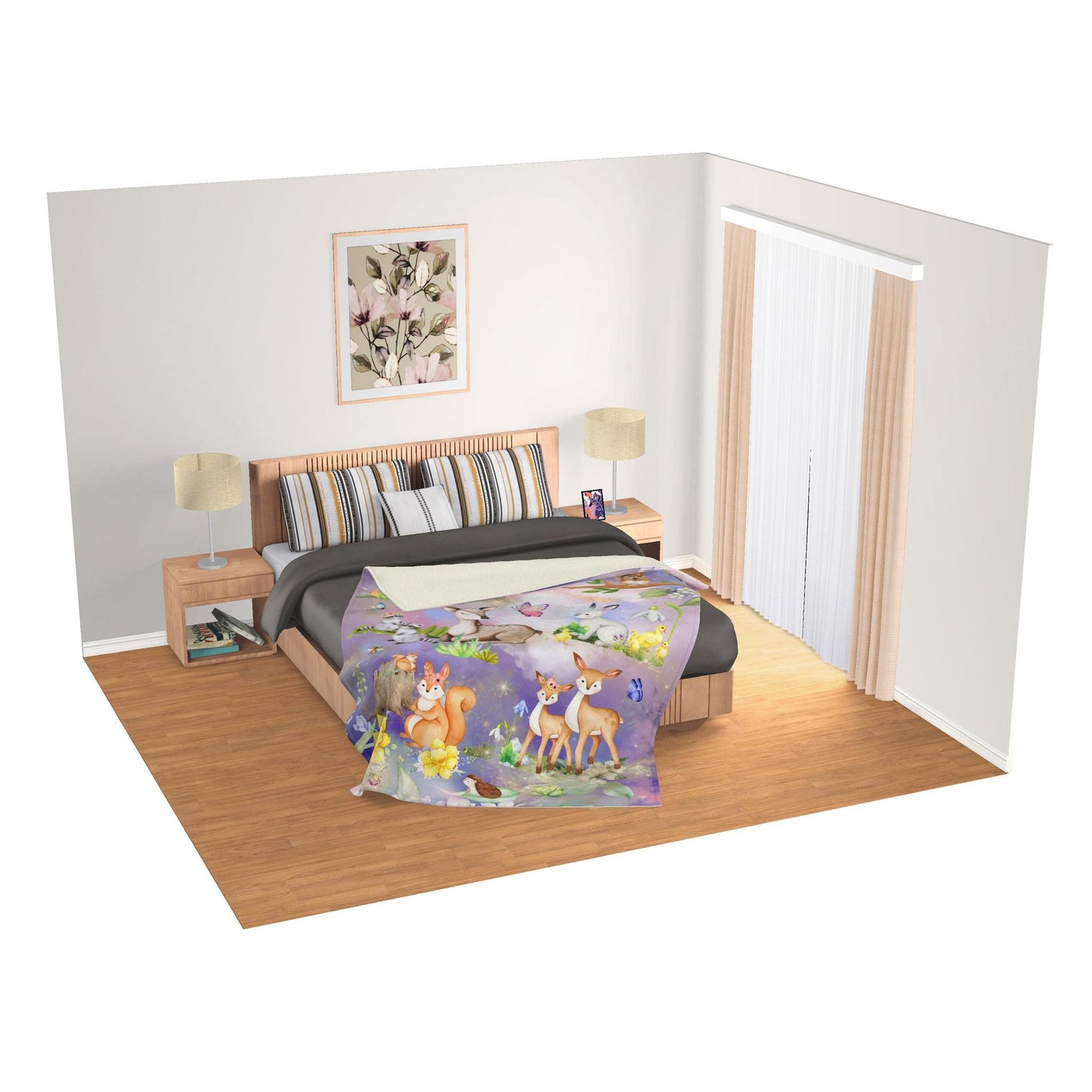Kids Blanket - Enchanted Woodland Friends