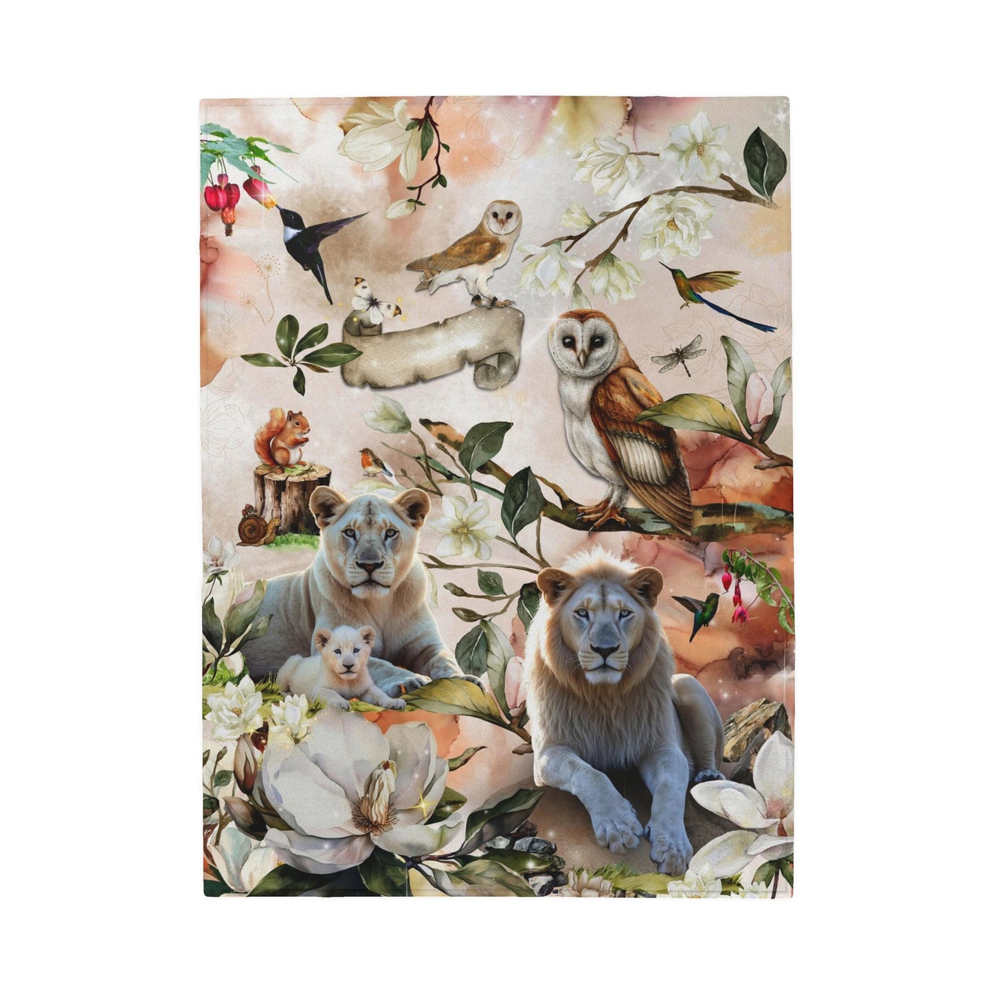 Kids Blanket - White Lions Wisdom