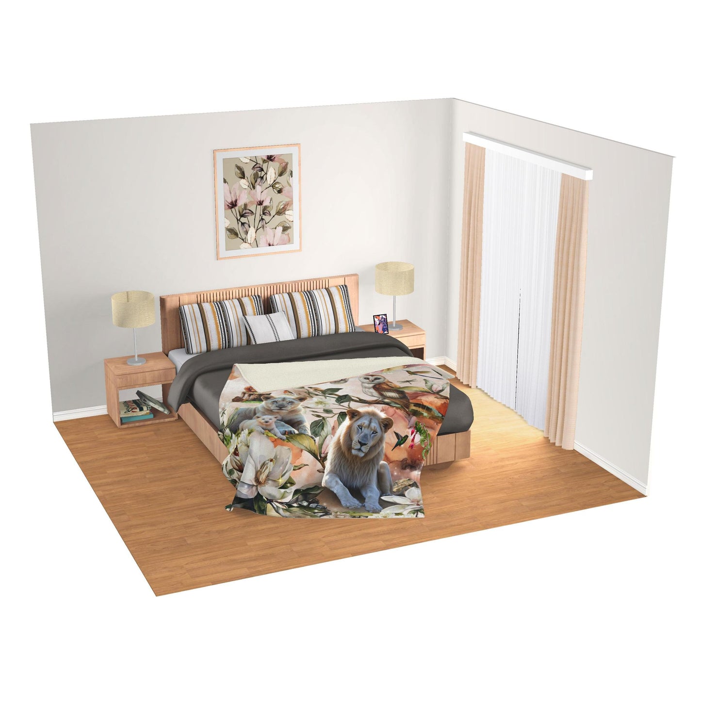 Kids Blanket - White Lions Wisdom
