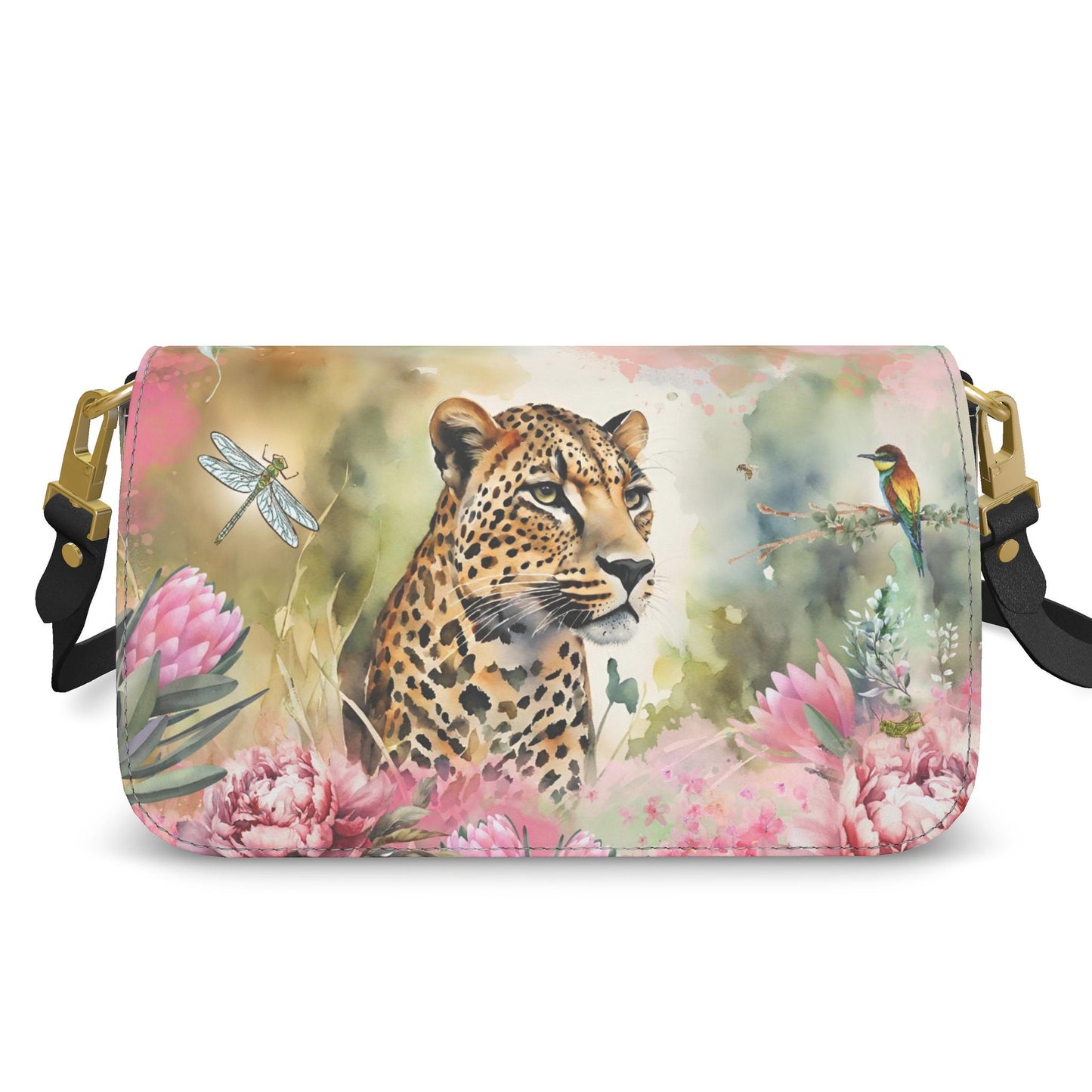 Crossbody Flap Bag - The Sovereign Leopard’s Garden