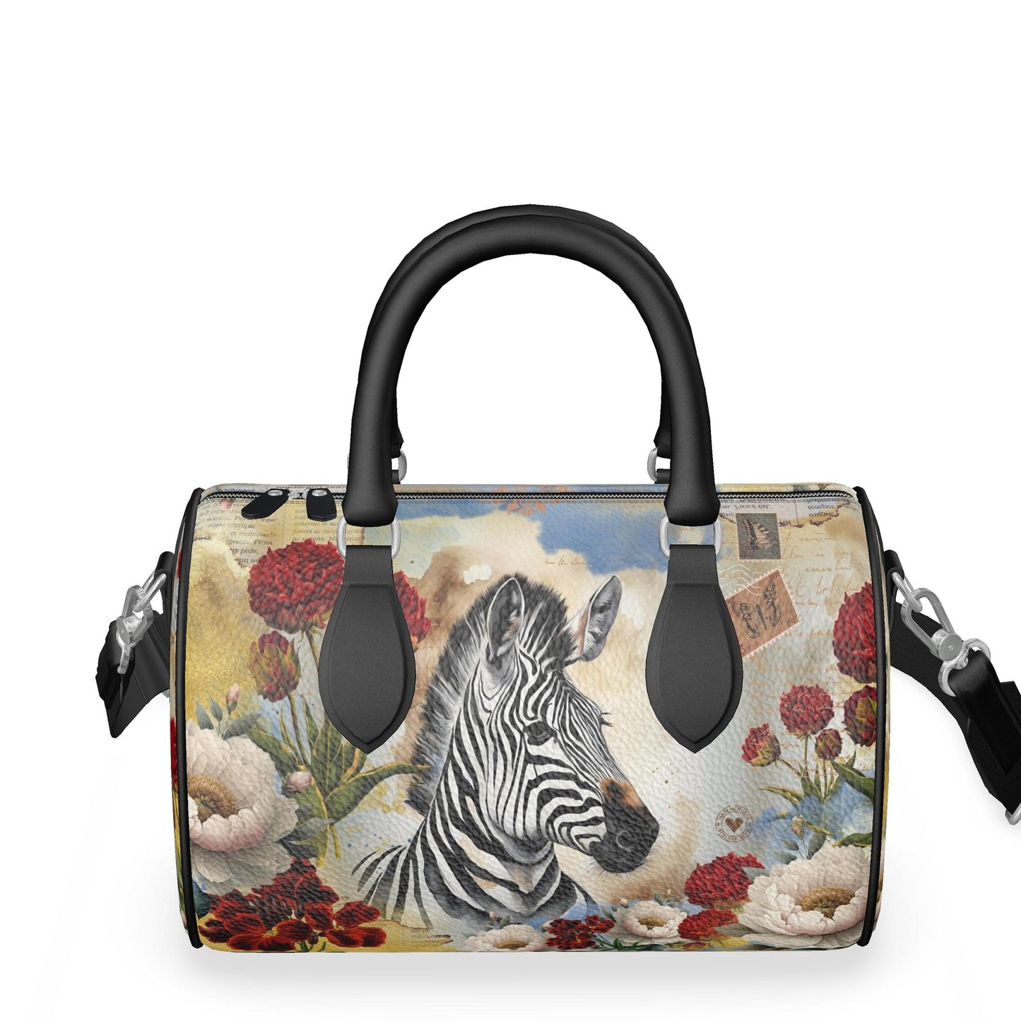 Mini Denbigh Duffle bag - Majestic Zebra & Peony Romance