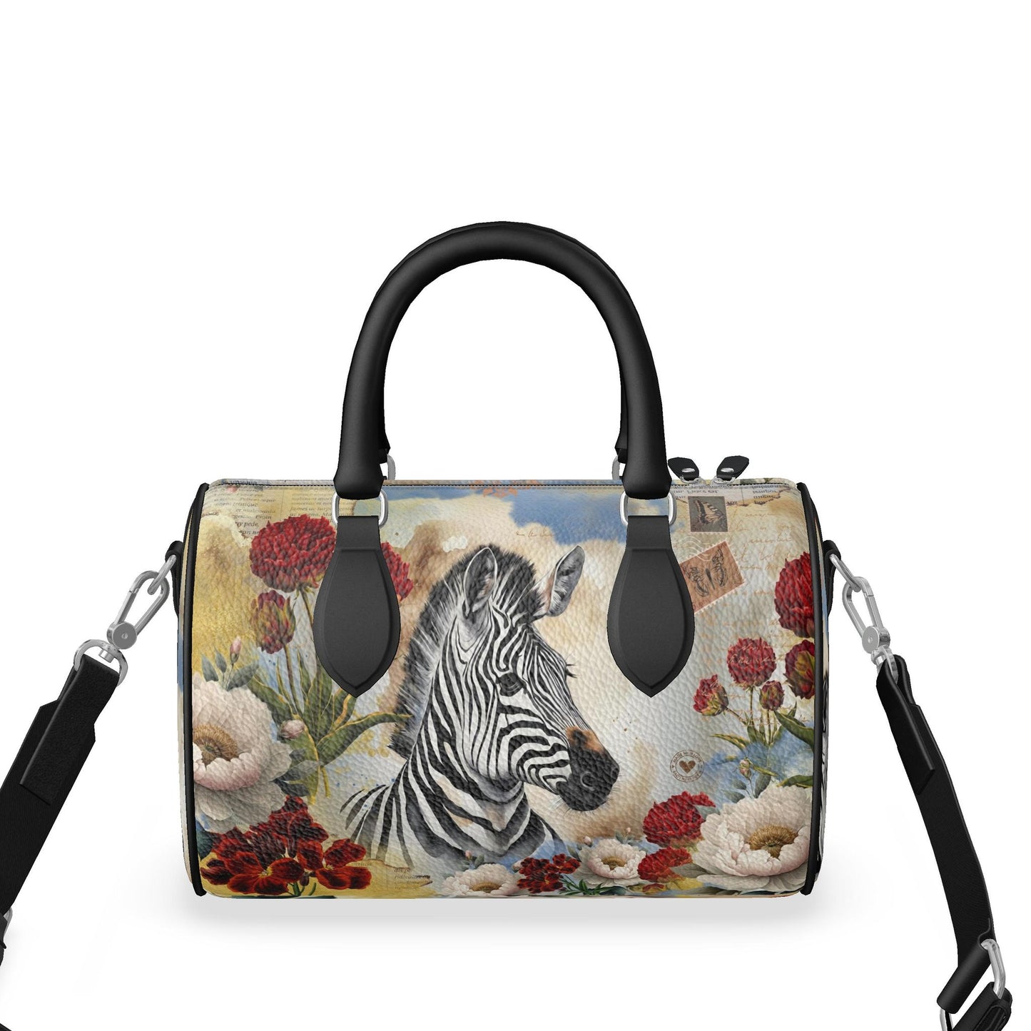 Mini Denbigh Duffle bag - Majestic Zebra & Peony Romance