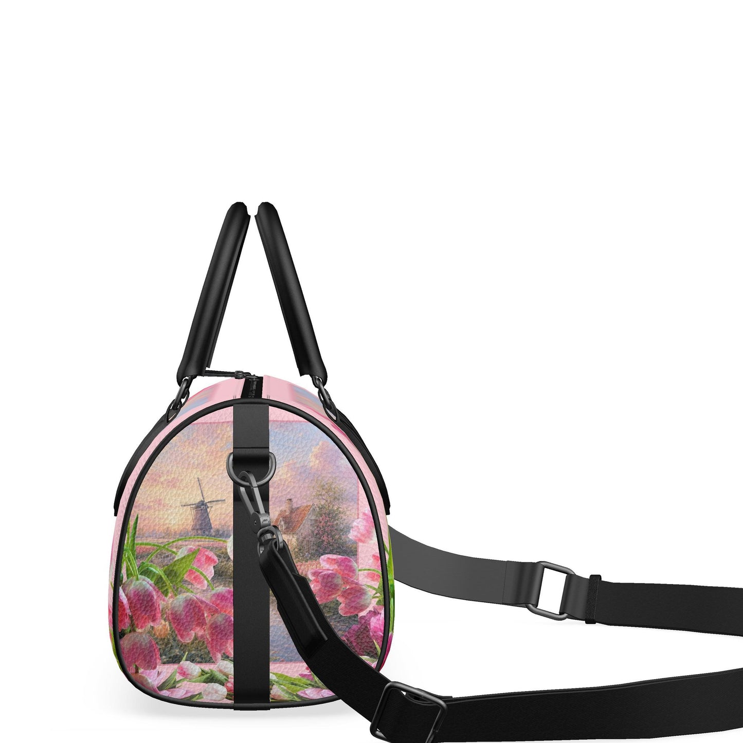 Mini Denbigh Duffle bag - Romantic Dutch Canal & Pink Tulip Ensemble