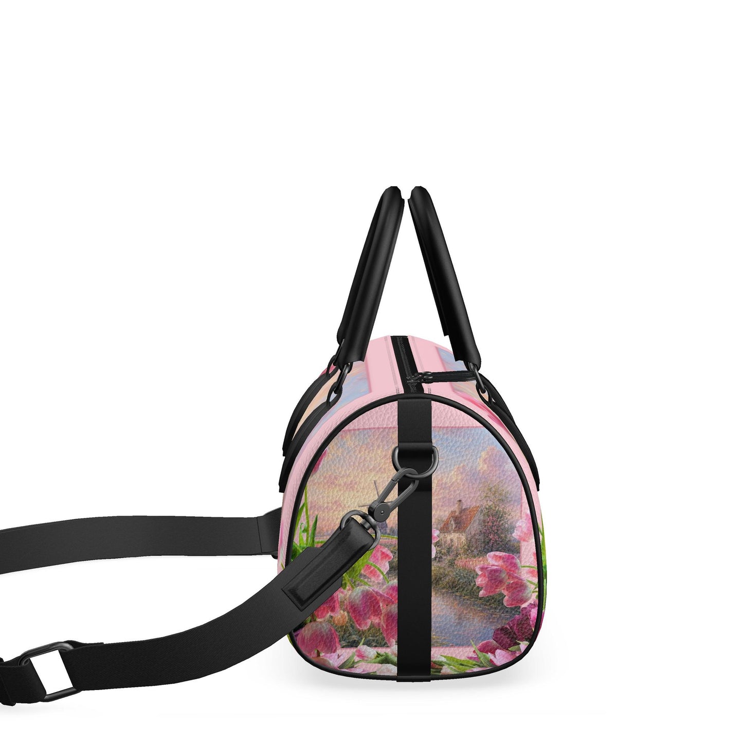 Mini Denbigh Duffle bag - Romantic Dutch Canal & Pink Tulip Ensemble