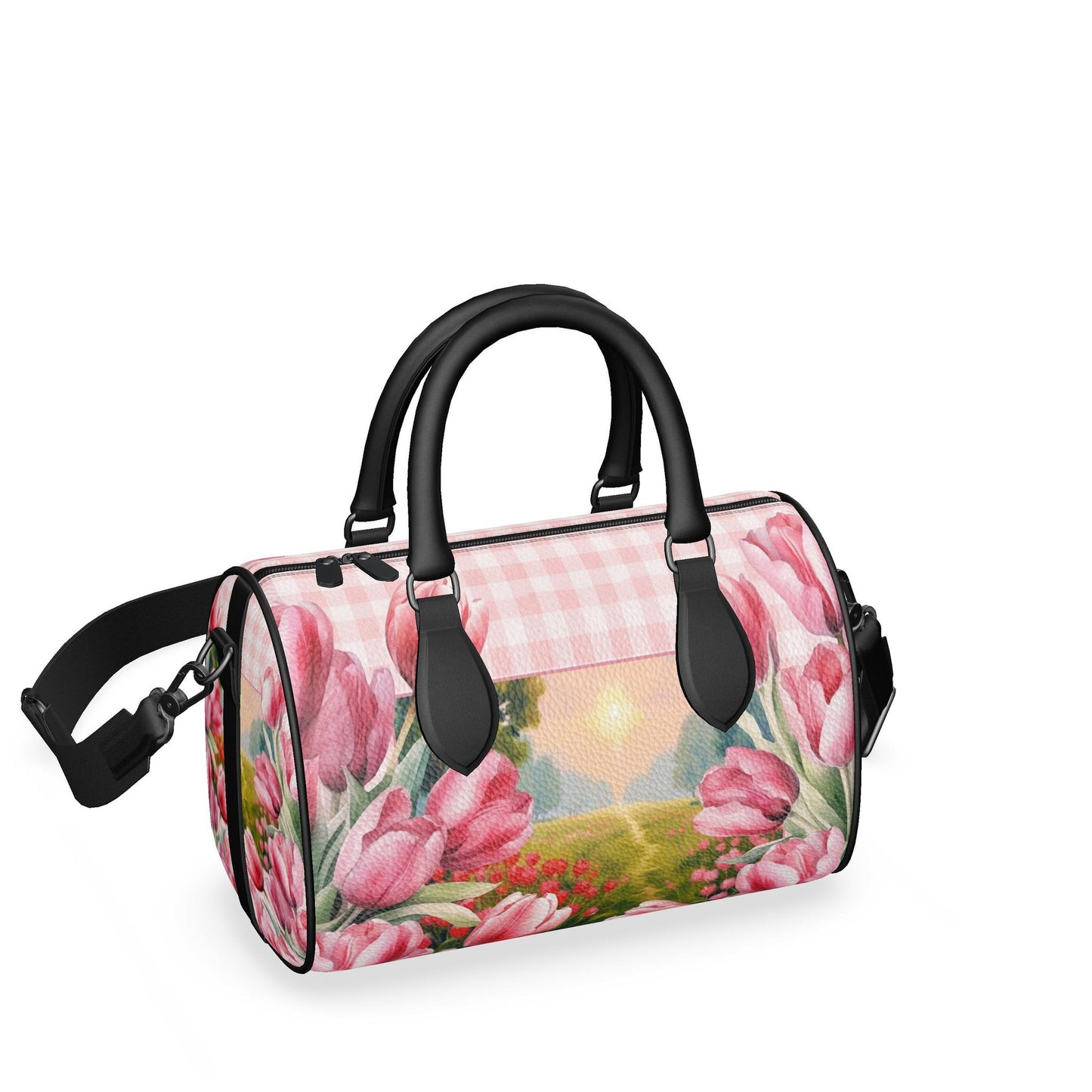 Mini Denbigh duffeltas - Romantic Tulips & Countryside Sunset