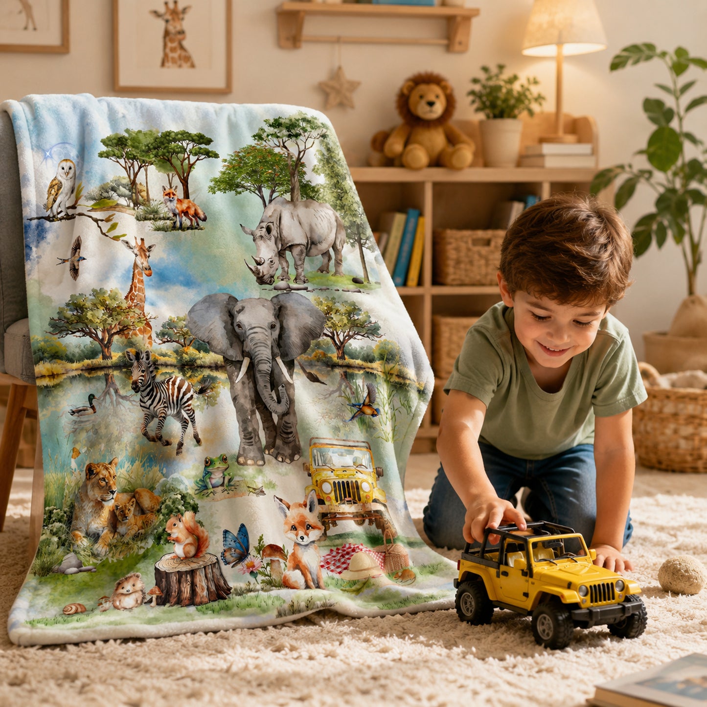 Kids Blanket - On Safari