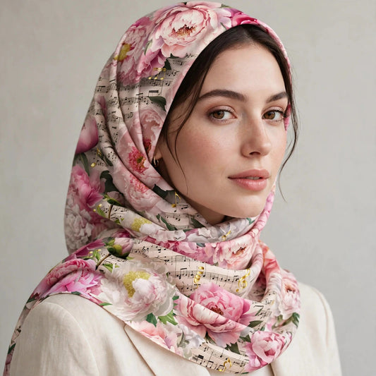 Scarf Wrap - Whispering Petals & Poet's Quill