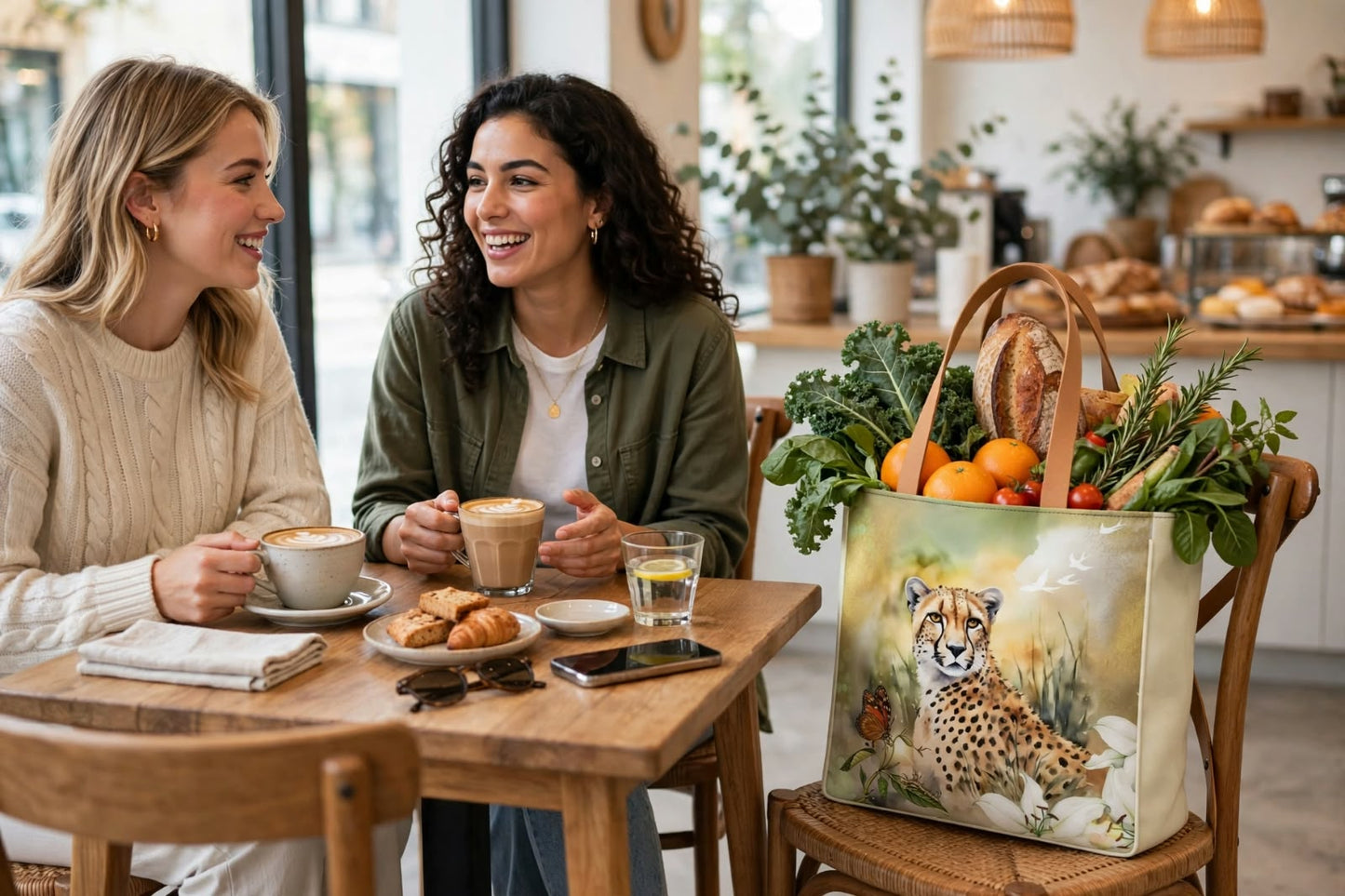 Shopper Bag - Golden Serenity & The Monarch's Journey