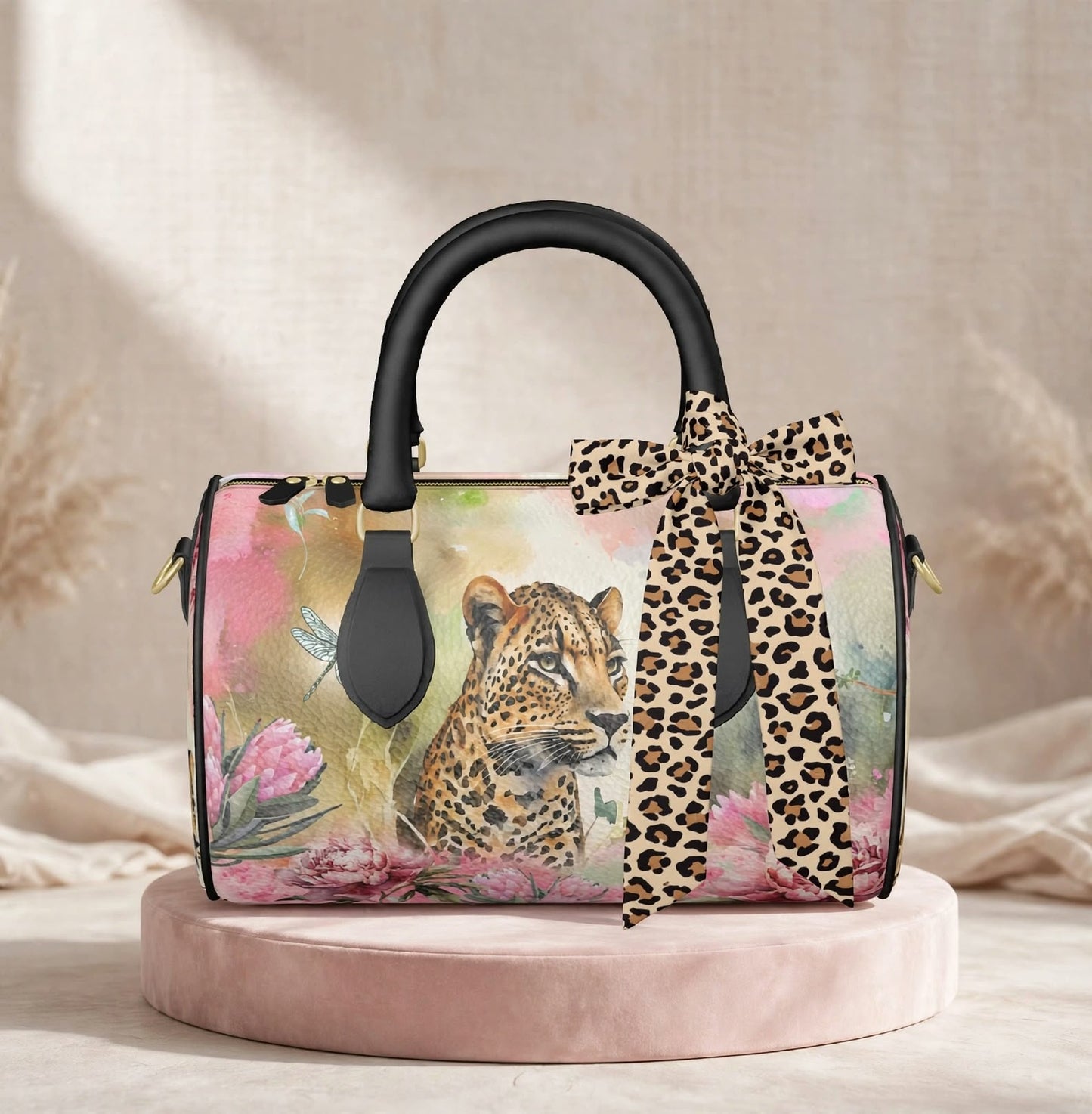 Handbag Scarf - Savage Grace Leopard Silk Twilly
