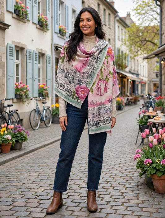 Blanket Scarf - The Amsterdam Canal & Tulip Heritage