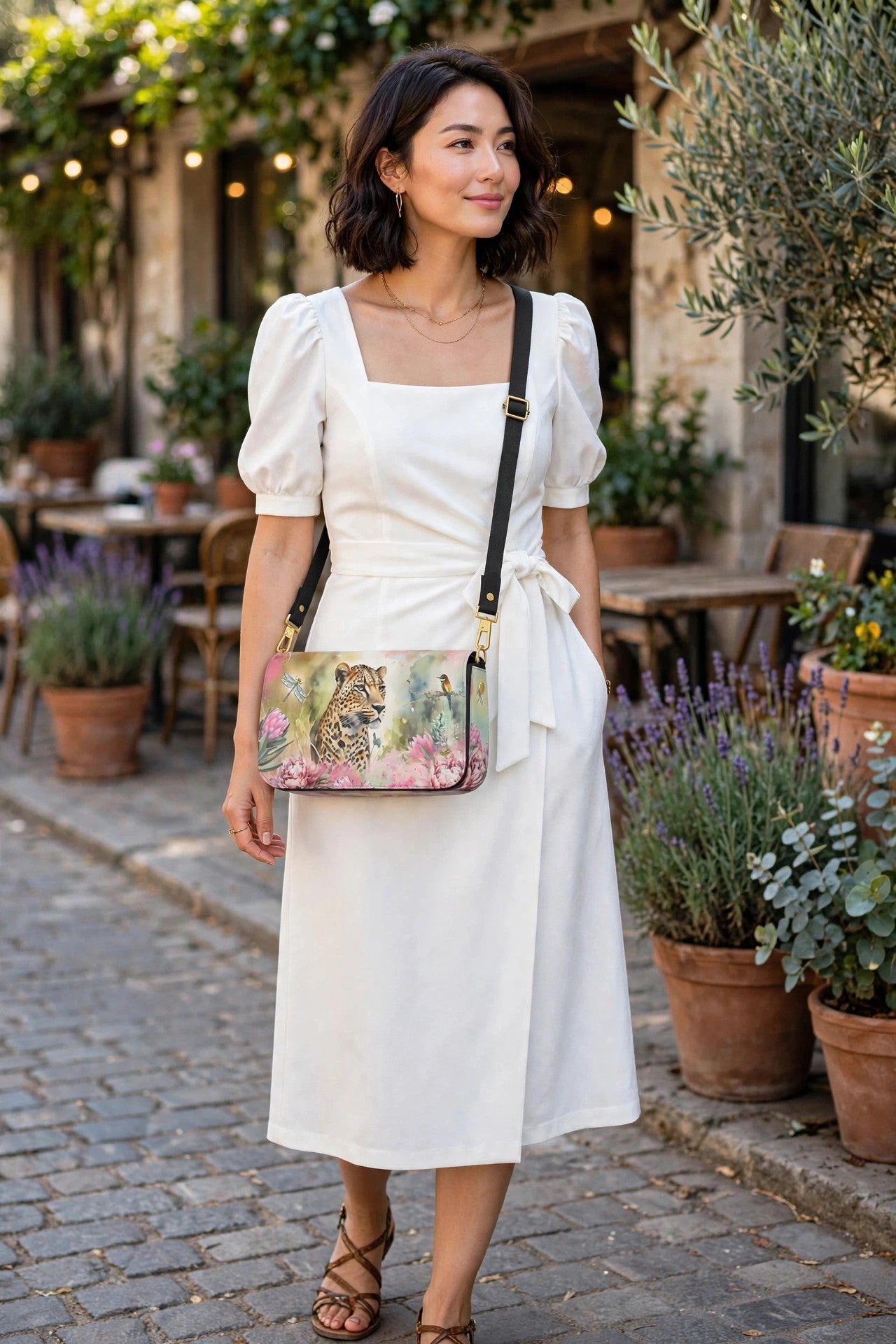 Crossbody Flap Bag - The Sovereign Leopard’s Garden