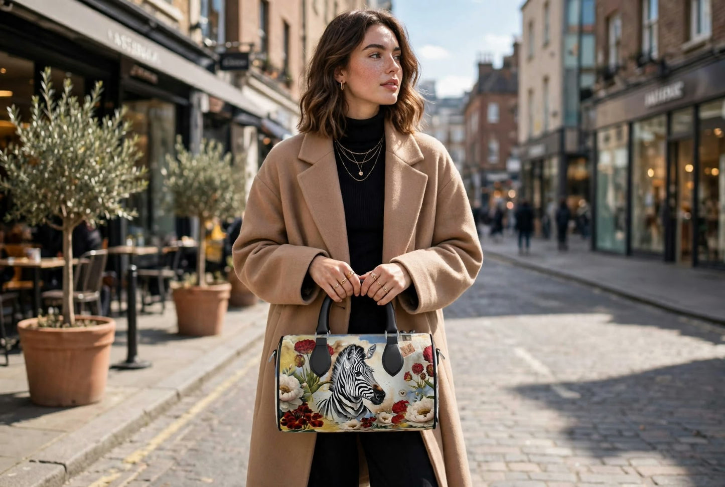 Mini Denbigh Duffle bag - Majestic Zebra & Peony Romance