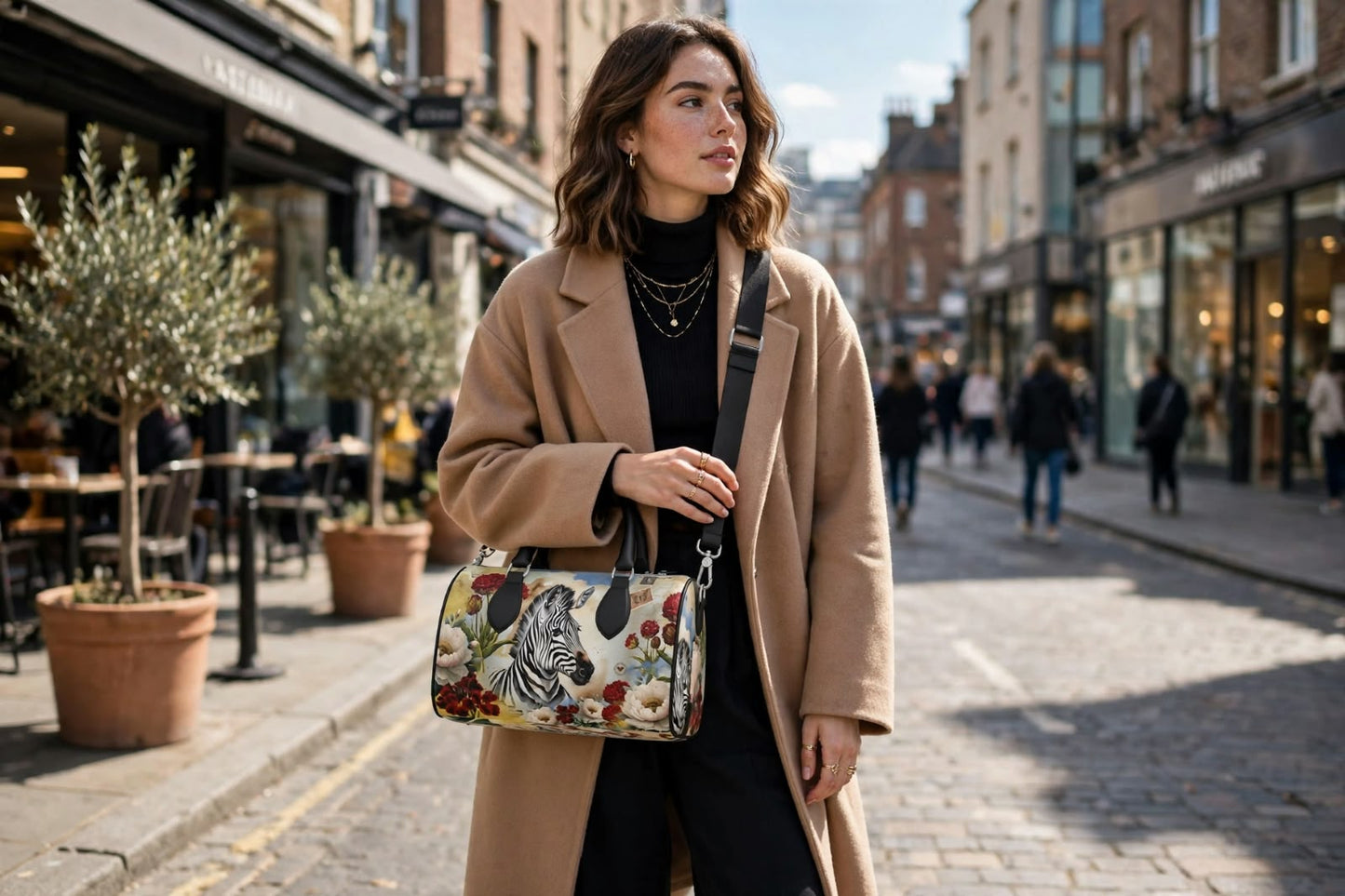 Mini Denbigh Duffle bag - Majestic Zebra & Peony Romance