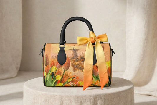 Handbag Scarf - Solar Solstice Amber Silk Twilly
