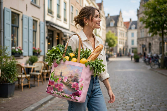 Shopper Bag - Golden Horizon Velvet Bloom